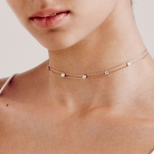 Chloe + Isabel Crystal Choker Necklace - gold
